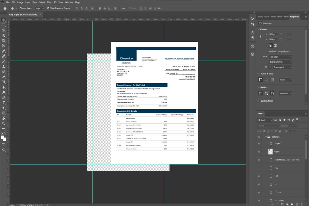 Modèle Word et PDF de déclaration d'entreprise de Danske Bank template